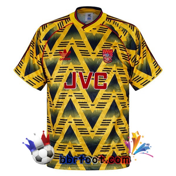 1991-1993 Arsenal Exterieur Retro Maillot de Foot Jaune
