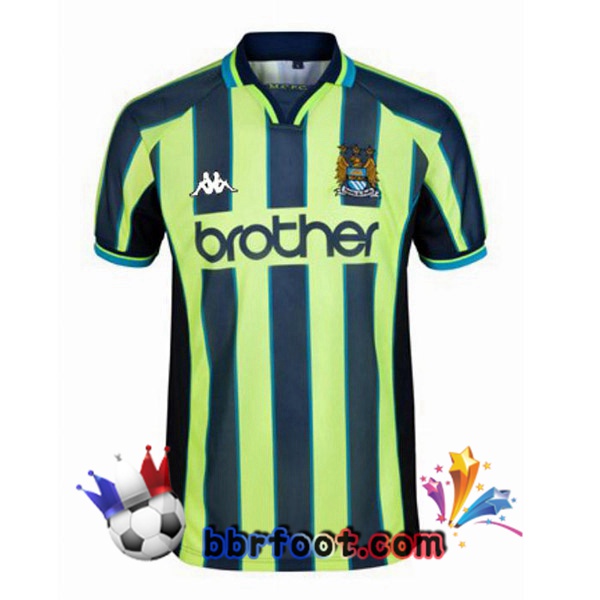 1998-1999 Manchester City Exterieur Retro Maillot de Foot Vert