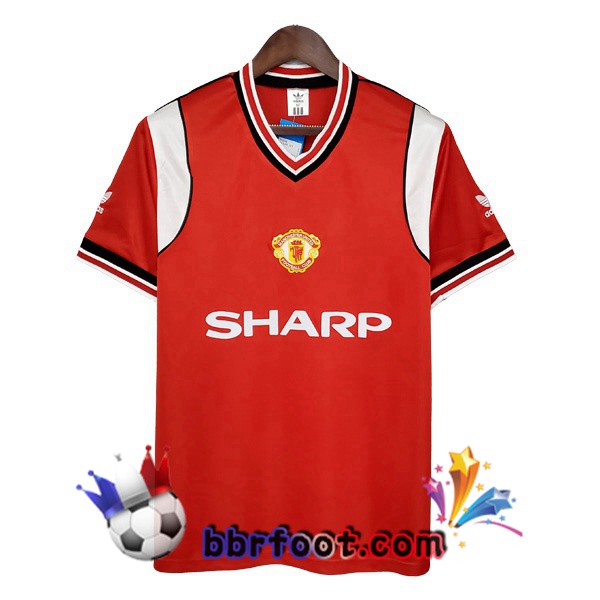 1985-1986 Manchester United Domicile Retro Maillot de Foot Rouge