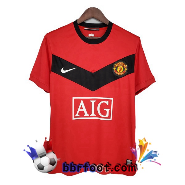 2009-2010 Manchester United Domicile Retro Maillot de Foot Rouge