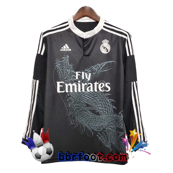 2014-2015 Real Madrid Third Retro Maillot de Foot Manche Longue Noir
