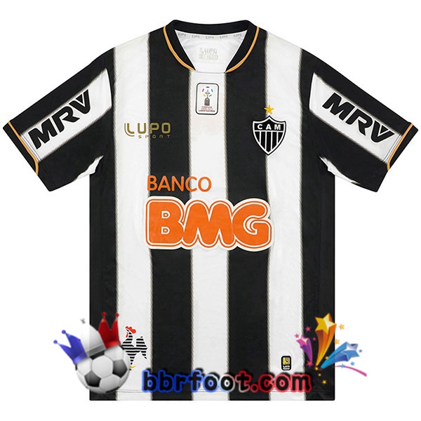 2013 Atletico Mineiro Domicile Retro Maillot de Foot Noir Blanc