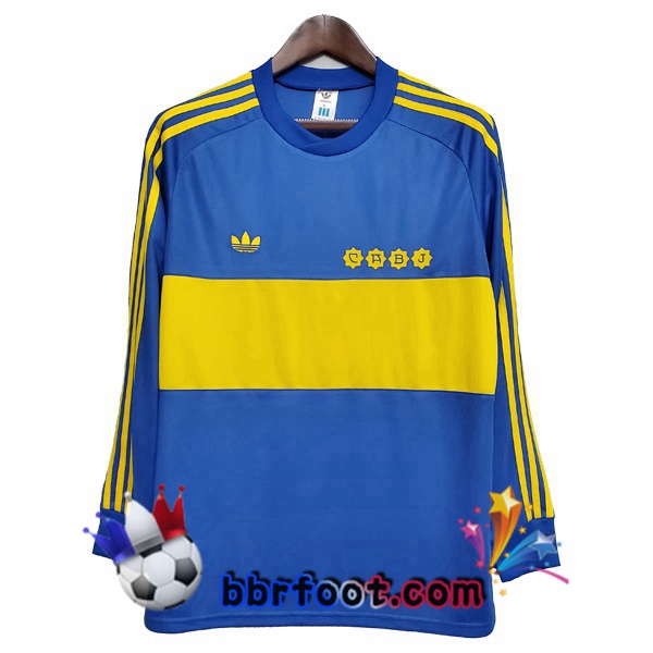 1981 Boca Juniors Domicile Retro Maillot de Foot Manche Longue Bleu