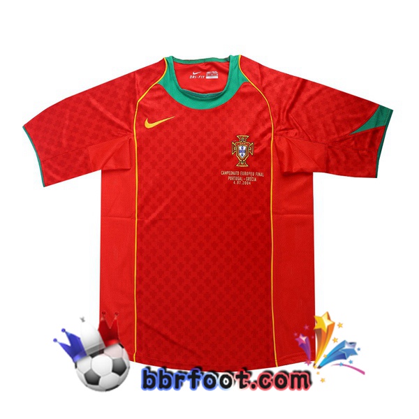 2004 Portugal Domicile Retro Maillot de Foot Rouge