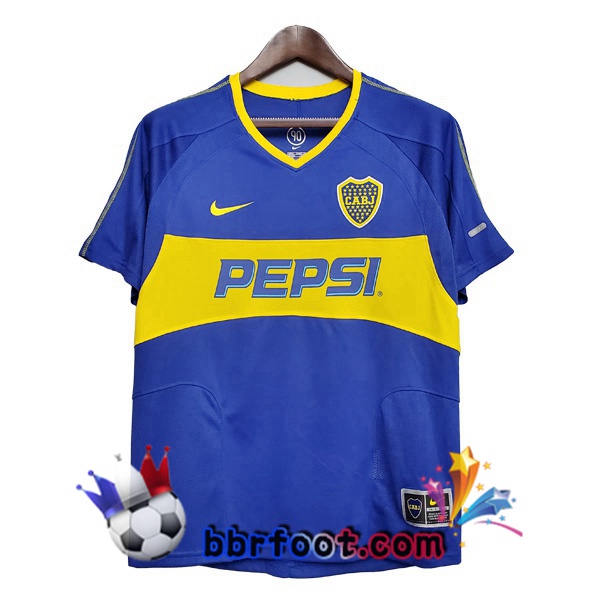 2003-2004 Boca Juniors Domicile Retro Maillot de Foot Bleu