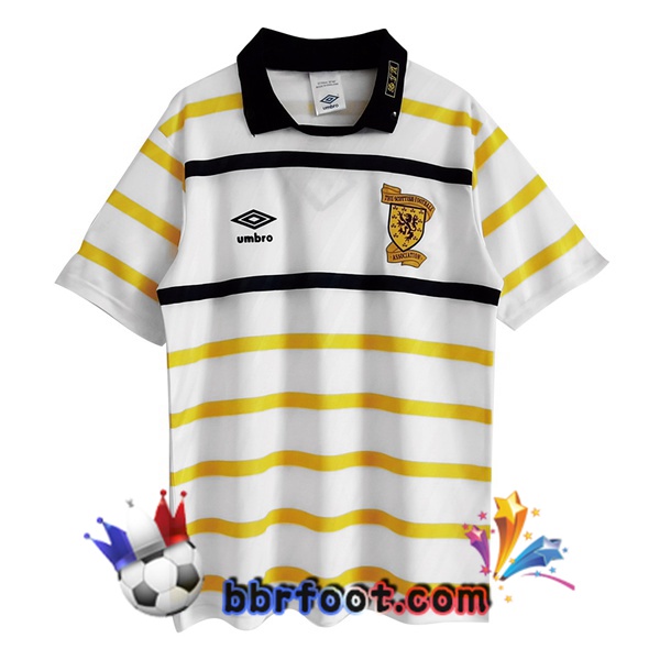 1988-1991 Écosse Exterieur Retro Maillot de Foot Jaune Blanc