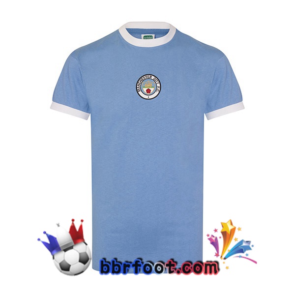 1972 Manchester City Domicile Retro Maillot de Foot Bleu