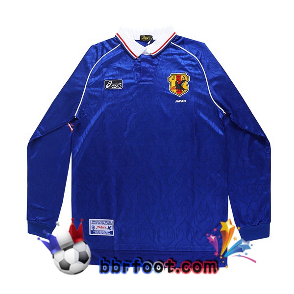 1998 Coupe du monde Japon Domicile Retro Maillot de Foot Manche Longue Bleu