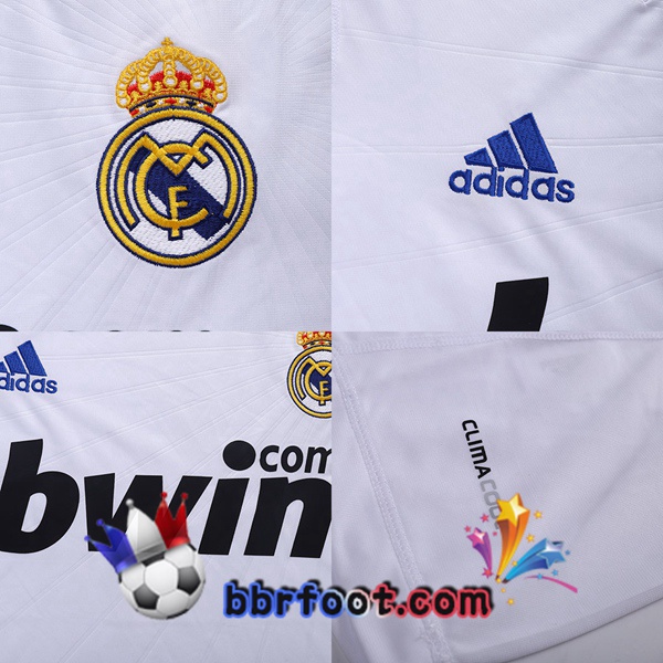 2010-2011 Real Madrid Domicile Retro Maillot de Foot Manche Longue Blanc