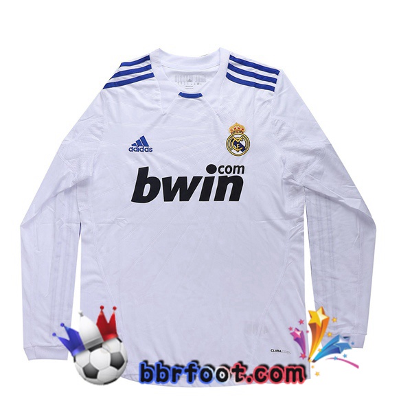 2010-2011 Real Madrid Domicile Retro Maillot de Foot Manche Longue Blanc
