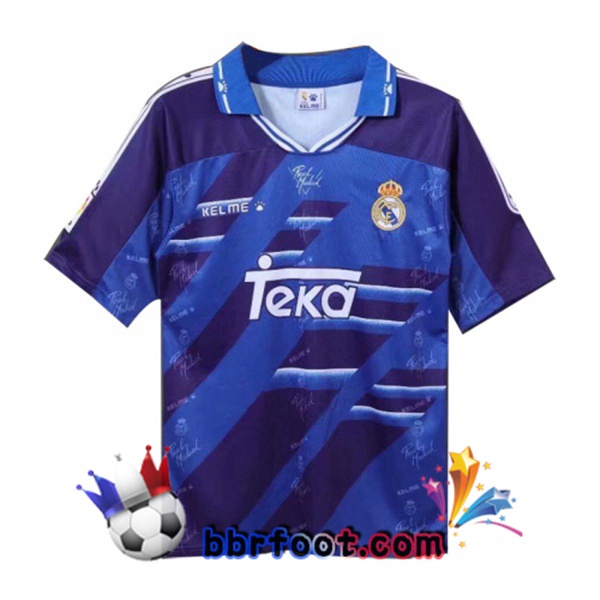 1994-1996 Real Madrid Exterieur Retro Maillot de Foot Bleu