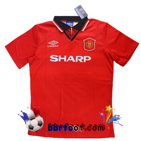 1994-1995 Manchester United Domicile Retro Maillot de Foot Rouge