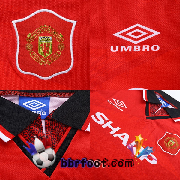 1994-1995 Manchester United Domicile Retro Maillot de Foot Rouge