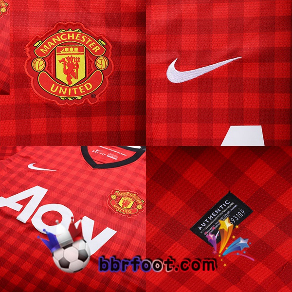 2012-2013 Manchester United Domicile Retro Maillot de Foot Rouge