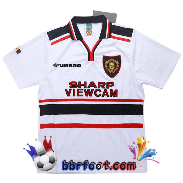 1998-1999 Manchester United Exterieur Retro Maillot de Foot Blanc