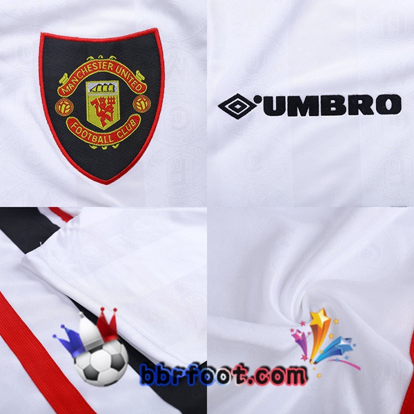 1998-1999 Manchester United Exterieur Retro Maillot de Foot Blanc