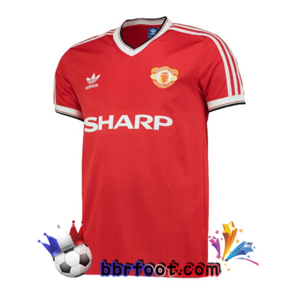 1982-1984 Manchester United Domicile Retro Maillot de Foot Rouge