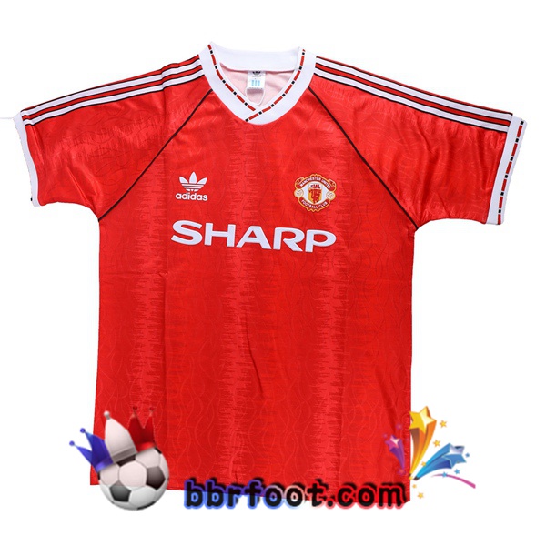 1990-1992 Manchester United Domicile Retro Maillot de Foot Rouge