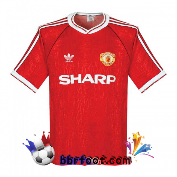 1990-1992 Manchester United Domicile Retro Maillot de Foot Rouge