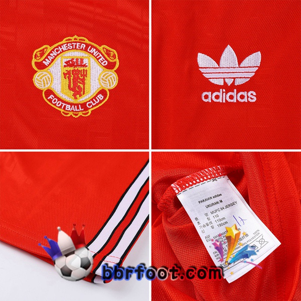 1988-1990 Manchester United Domicile Retro Maillot de Foot Rouge