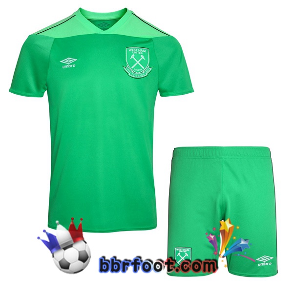 Maillot de Foot West Ham Enfants Gardien de but Vert 2020/2021