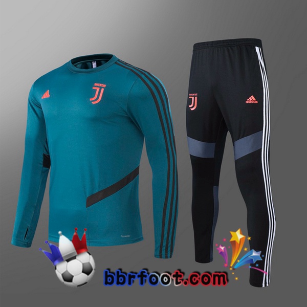 Survetement Foot Juventus Enfants Vert Col Rond 20/21