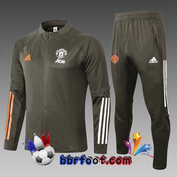 Survetement Foot - Veste Manchester United Enfants Vert 20/21