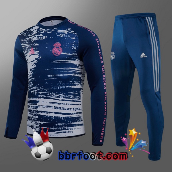 Survetement Foot Real Madrid Enfant Bleu Blanc 20/21