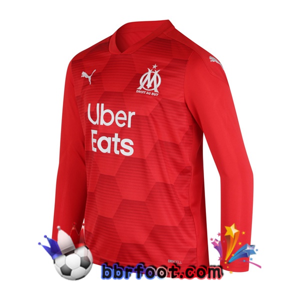 Maillot Foot Marseille OM Gardien de but Manche Longue Rouge 20/21