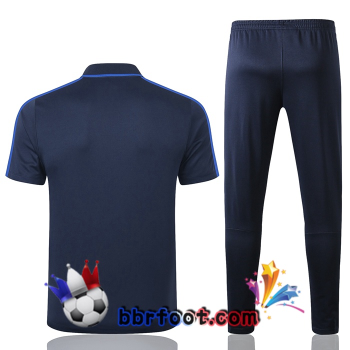 Polo Foot FC Chelsea + Pantalon Bleu Royal 20/21
