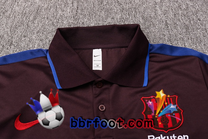 Polo Foot FC Barcelone + Pantalon Marron Bleu 20/21
