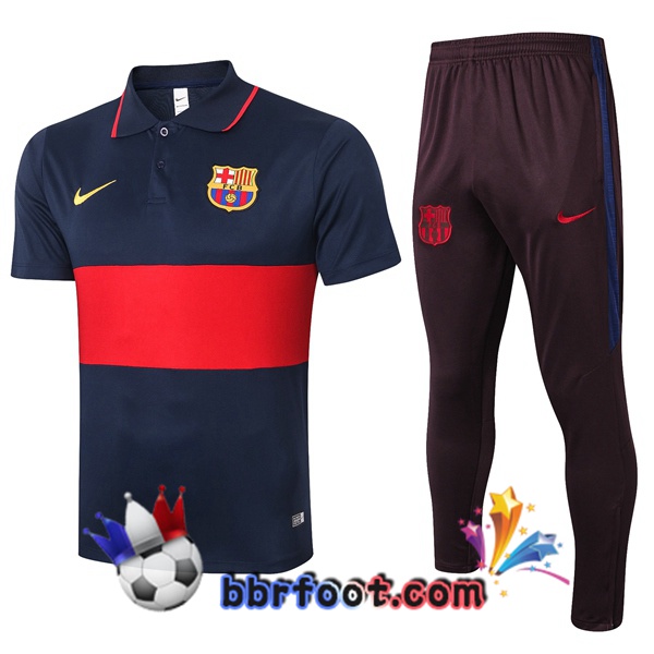 Polo Foot FC Barcelone + Pantalon Bleu Rouge 20/21