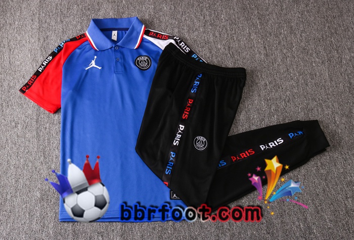 Polo Foot JORDAN Paris PSG + Pantalon Bleu Blanc Rouge 20/21