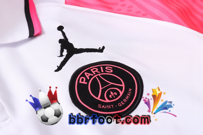Polo Foot JORDAN Paris PSG + Pantalon Blanc Rose 20/21