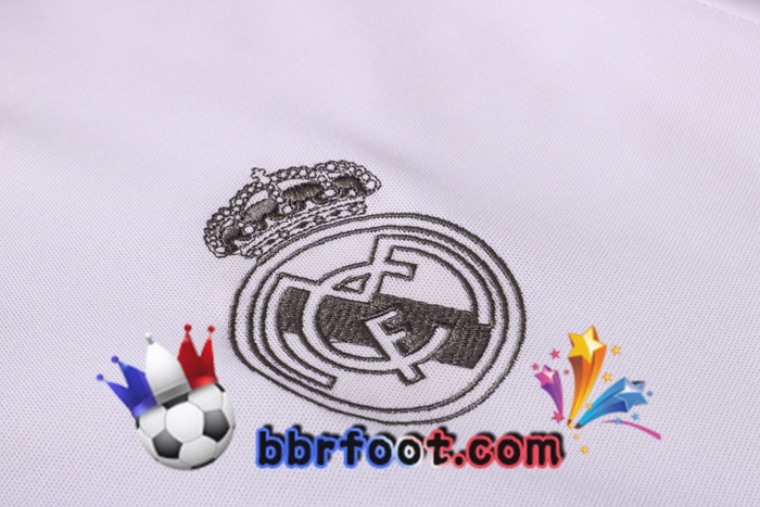 Polo Foot Real Madrid + Pantalon Blanc 20/21