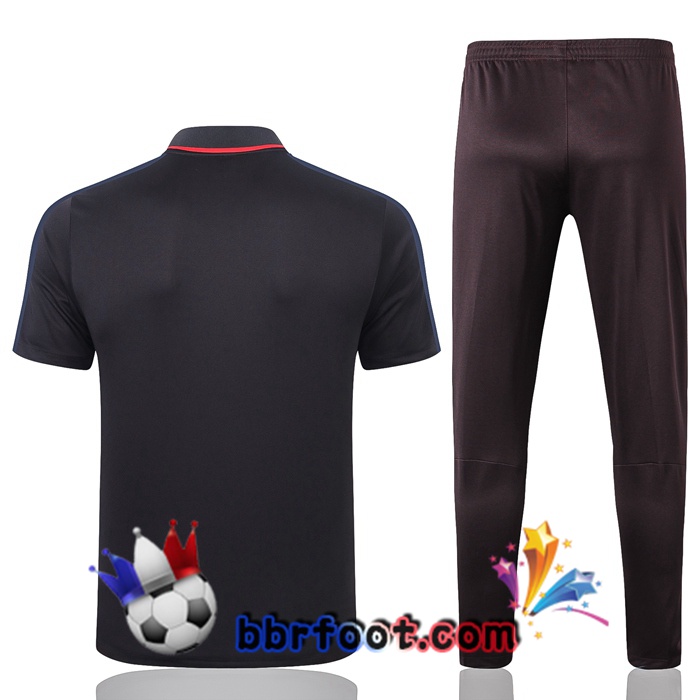 Polo Foot Paris PSG + Pantalon Noir Gris 20/21