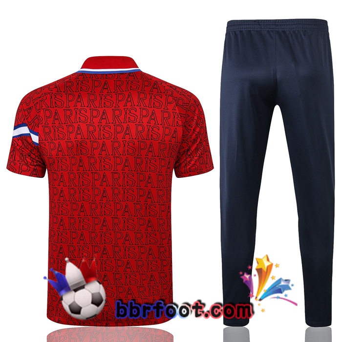 Polo Foot Paris PSG + Pantalon Rouge 20/21