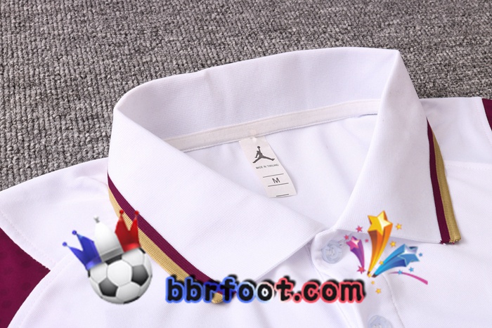 Polo Foot Paris PSG + Pantalon Blanc Pourpre 20/21
