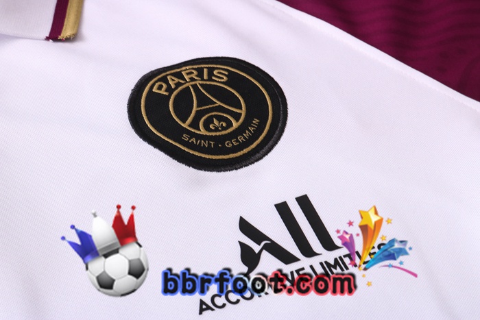 Polo Foot Paris PSG + Pantalon Blanc Pourpre 20/21