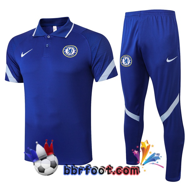 Polo Foot FC Chelsea + Pantalon Bleu 20/21
