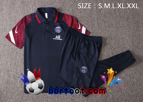 Polo Foot Paris PSG + Pantalon Bleu Royal 20/21