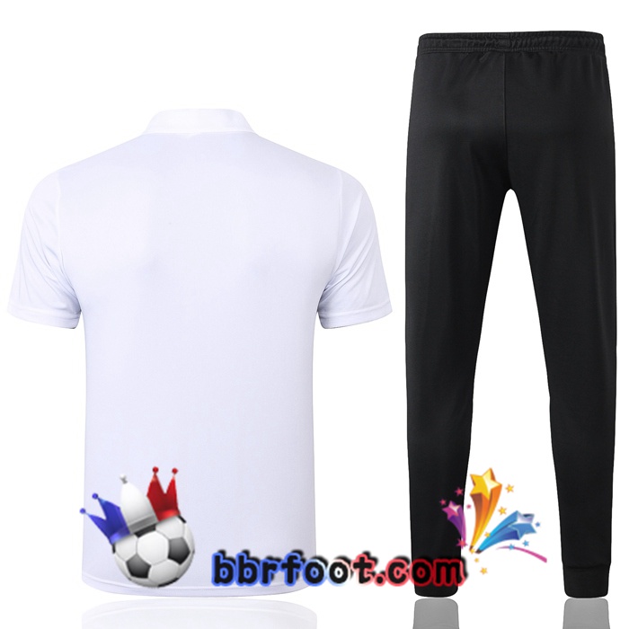 Polo Foot Paris PSG Jordan + Pantalon Blanc 20/21