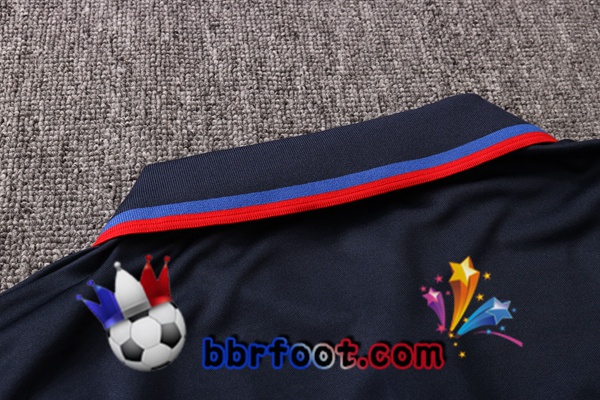 Polo Foot FC Barcelone + Pantalon Bleu Royal Rouge 20/21