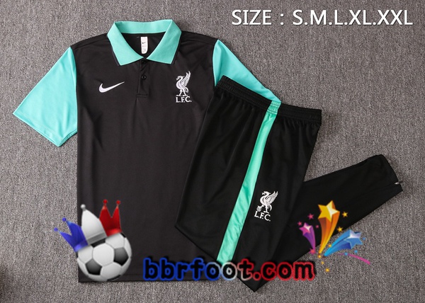 Polo Foot FC Liverpool + Pantalon Noir Vert 20/21