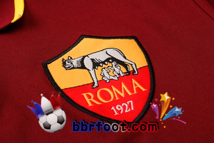 Polo Foot AS Roma + Pantalon Rouge Fonce 20/21