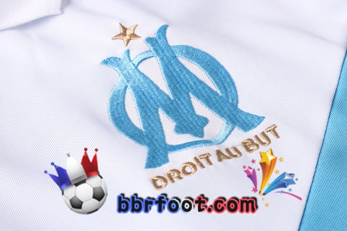 Polo Foot Marseille OM + Pantalon Blanc Bleu 20/21