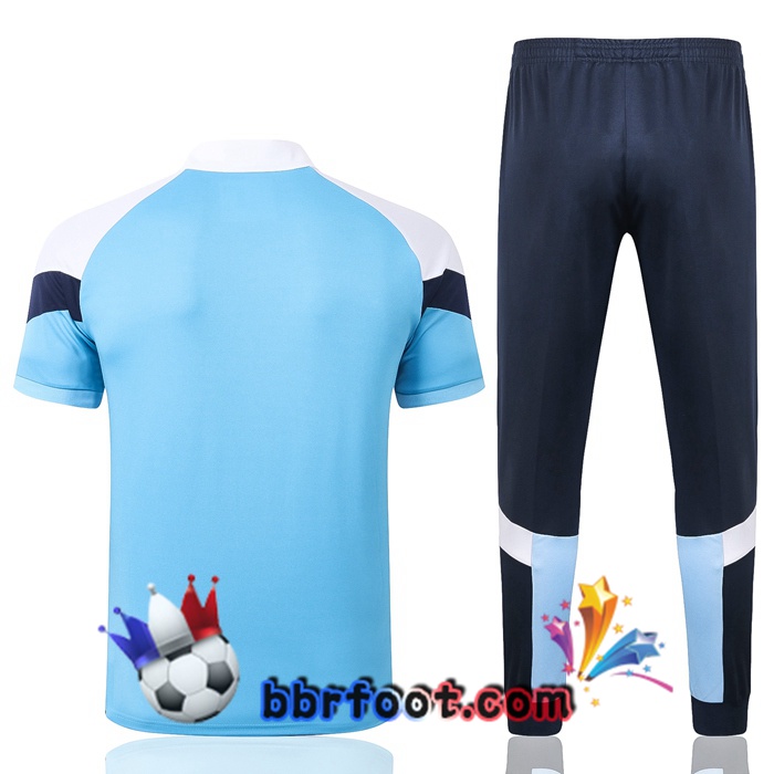 Polo Foot Marseille OM + Pantalon Blanc Bleu 20/21