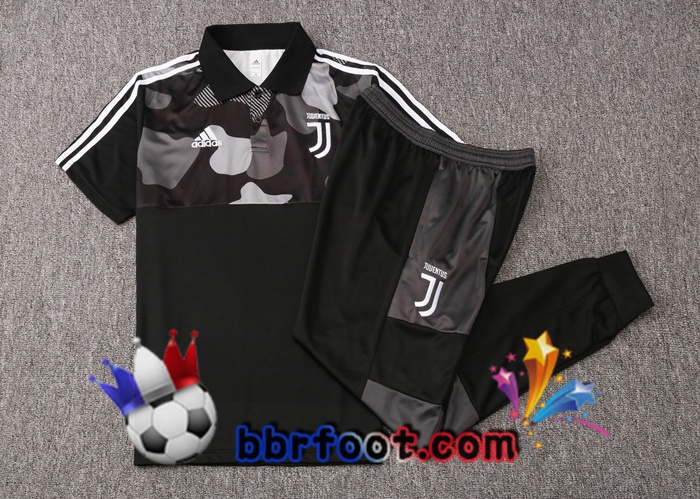 Polo Foot Juventus + Pantalon Noir Blanc 20/21