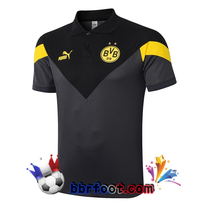 Polo Foot Dortmund BVB + Pantalon Noir Gris 20/21