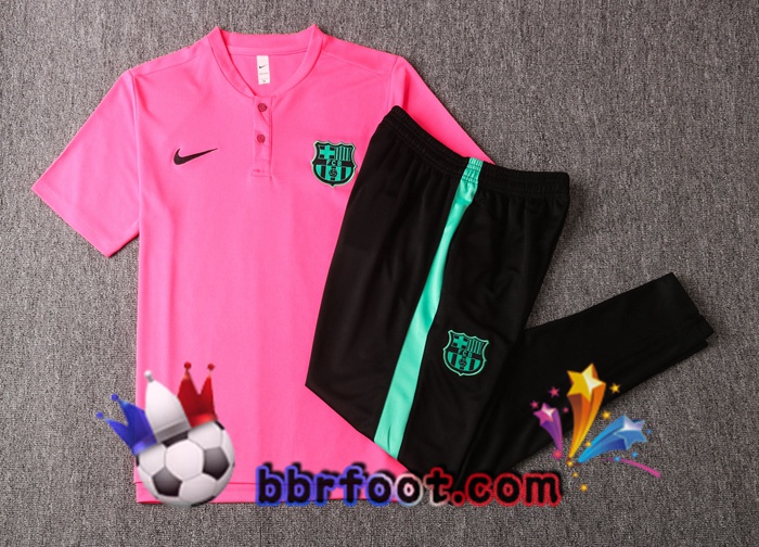 Polo Foot FC Barcelone + Pantalon Rose 20/21